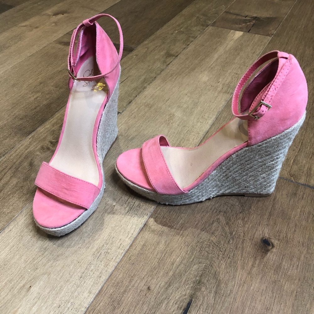 Colin Stuart coral wedges.  Never worn.  Size 8